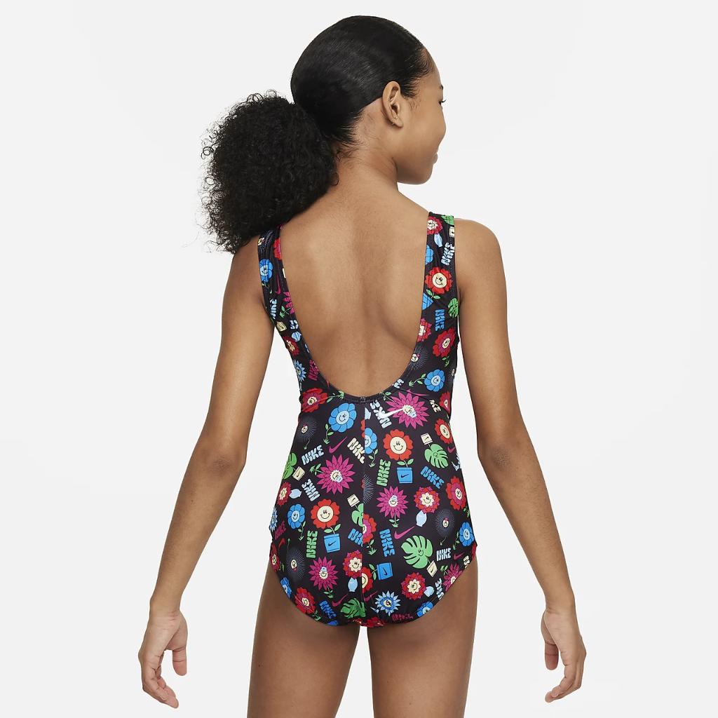 Nike Swim Garden Party Big Kids&#039; (Girls&#039;) U-Back One-Piece Swimsuit NESSE725-001