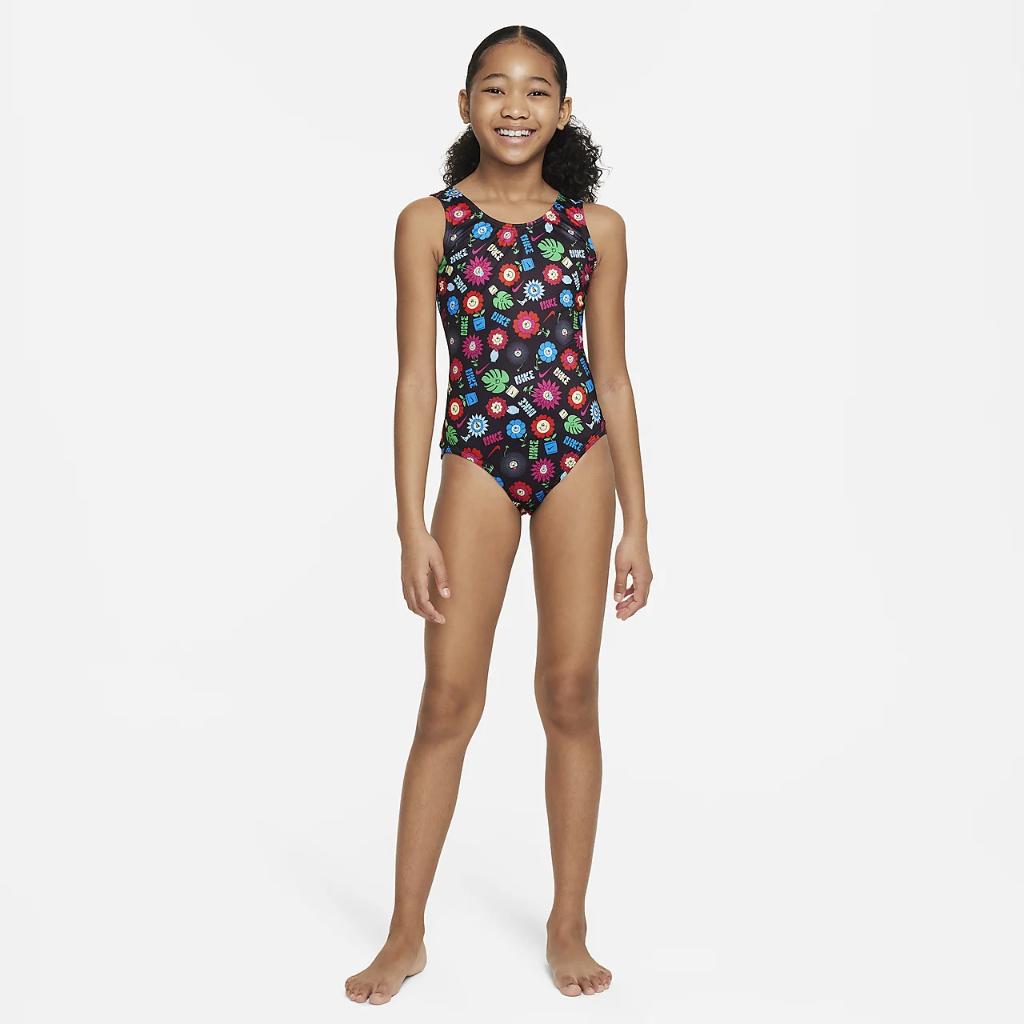 Nike Swim Garden Party Big Kids&#039; (Girls&#039;) U-Back One-Piece Swimsuit NESSE725-001