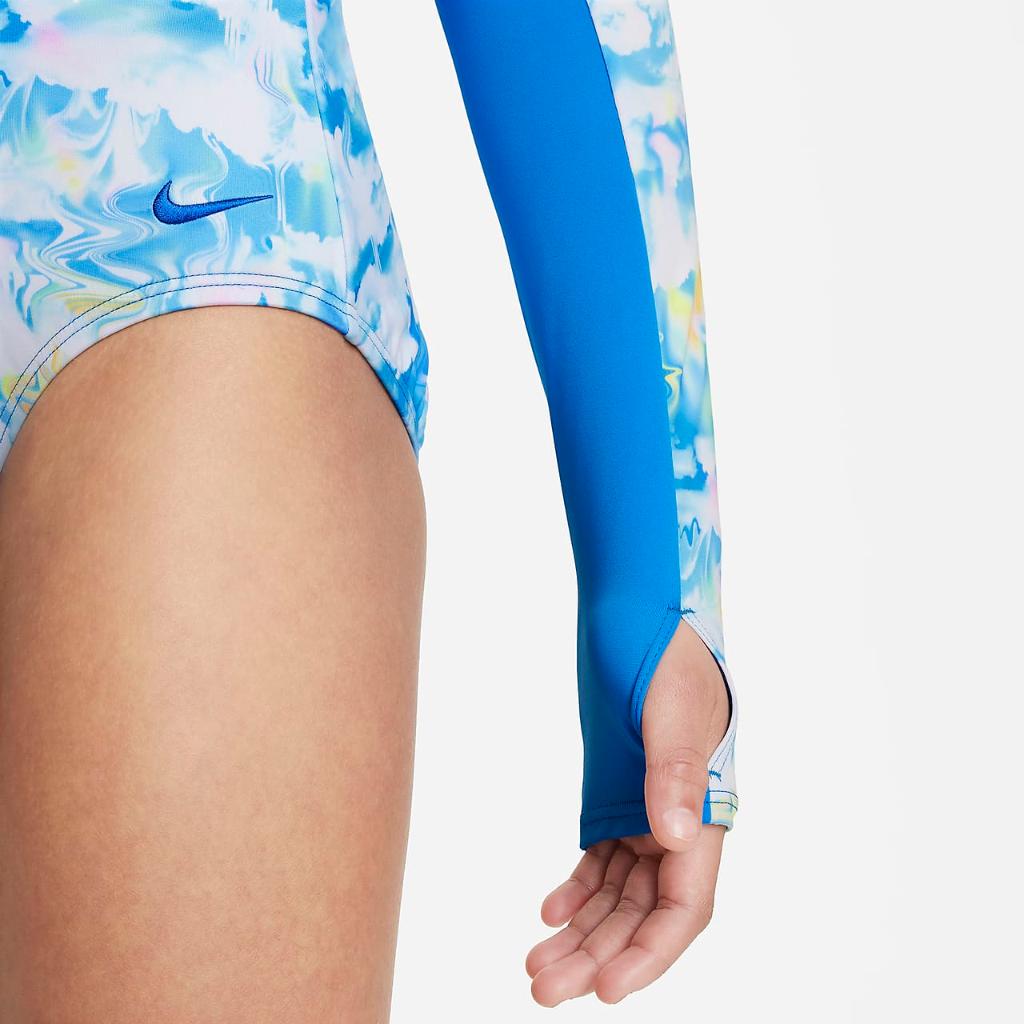 Nike Swim Big Kids&#039; (Girls&#039;) Long-Sleeve One-Piece Swimsuit NESSE733-458