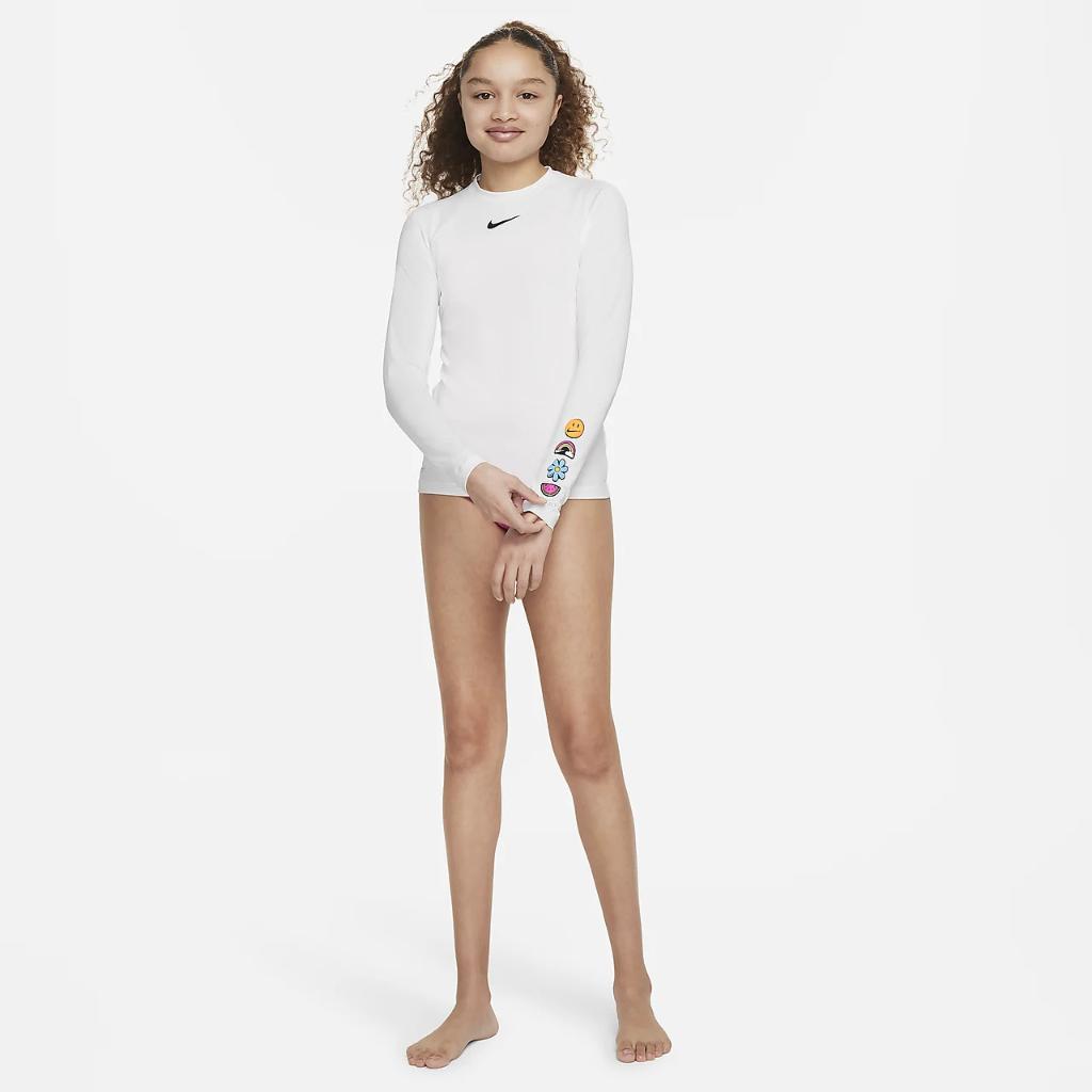 Nike Swim Charms Big Kids&#039; (Girls&#039;) Long-Sleeve Hydroguard NESSE739-100