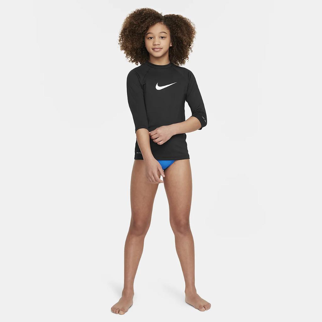 Nike Swim Big Kids&#039; (Girls&#039;) Short-Sleeve Hydroguard NESSE740-001