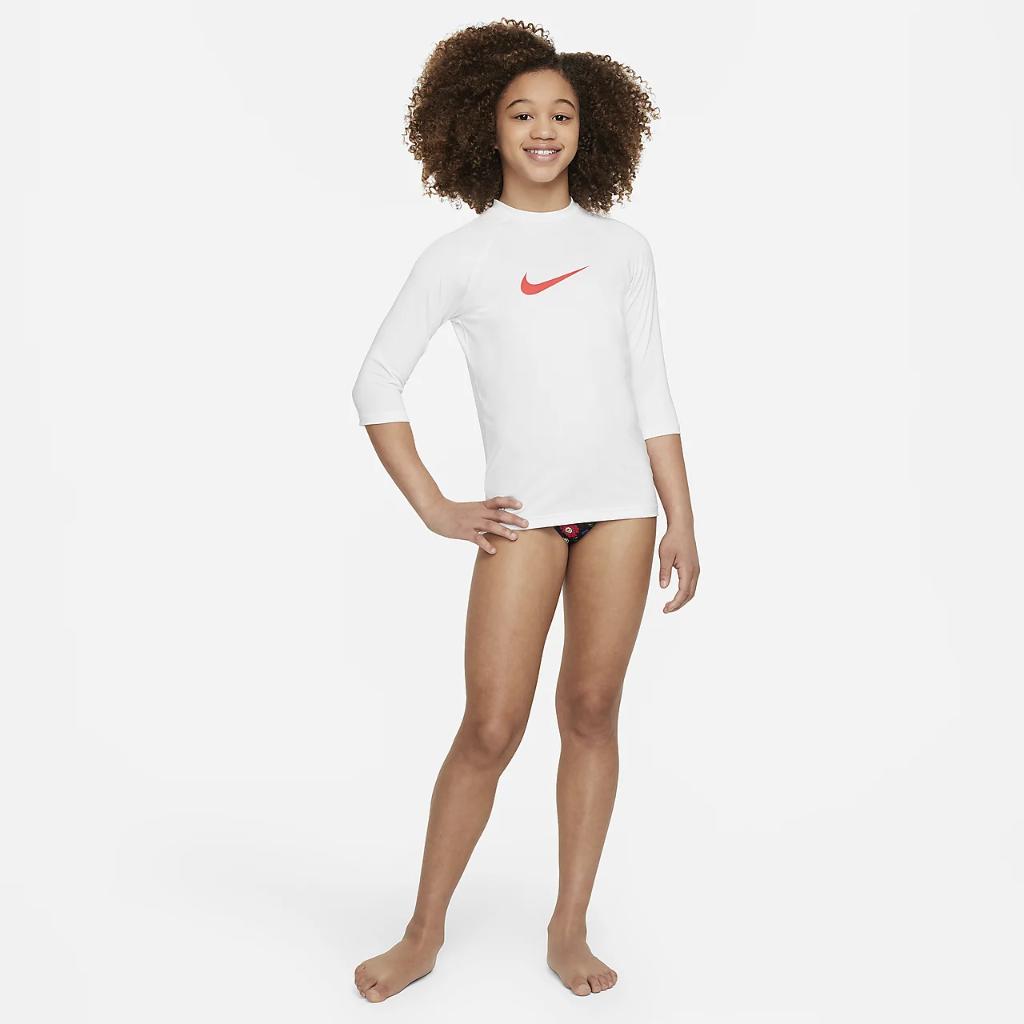 Nike Swim Big Kids&#039; (Girls&#039;) Short-Sleeve Hydroguard NESSE740-100
