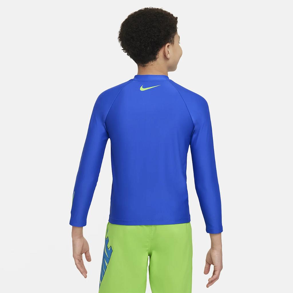 Nike Swim 3-D Swoosh Big Kids&#039; (Boys&#039;) Long-Sleeve Zip Hydroguard NESSE829-494