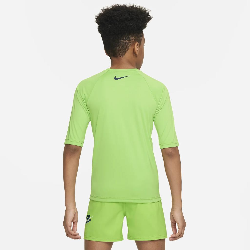 Nike Swim Scribble Big Kids&#039; (Boys&#039;) Short-Sleeve Hydroguard NESSE830-335