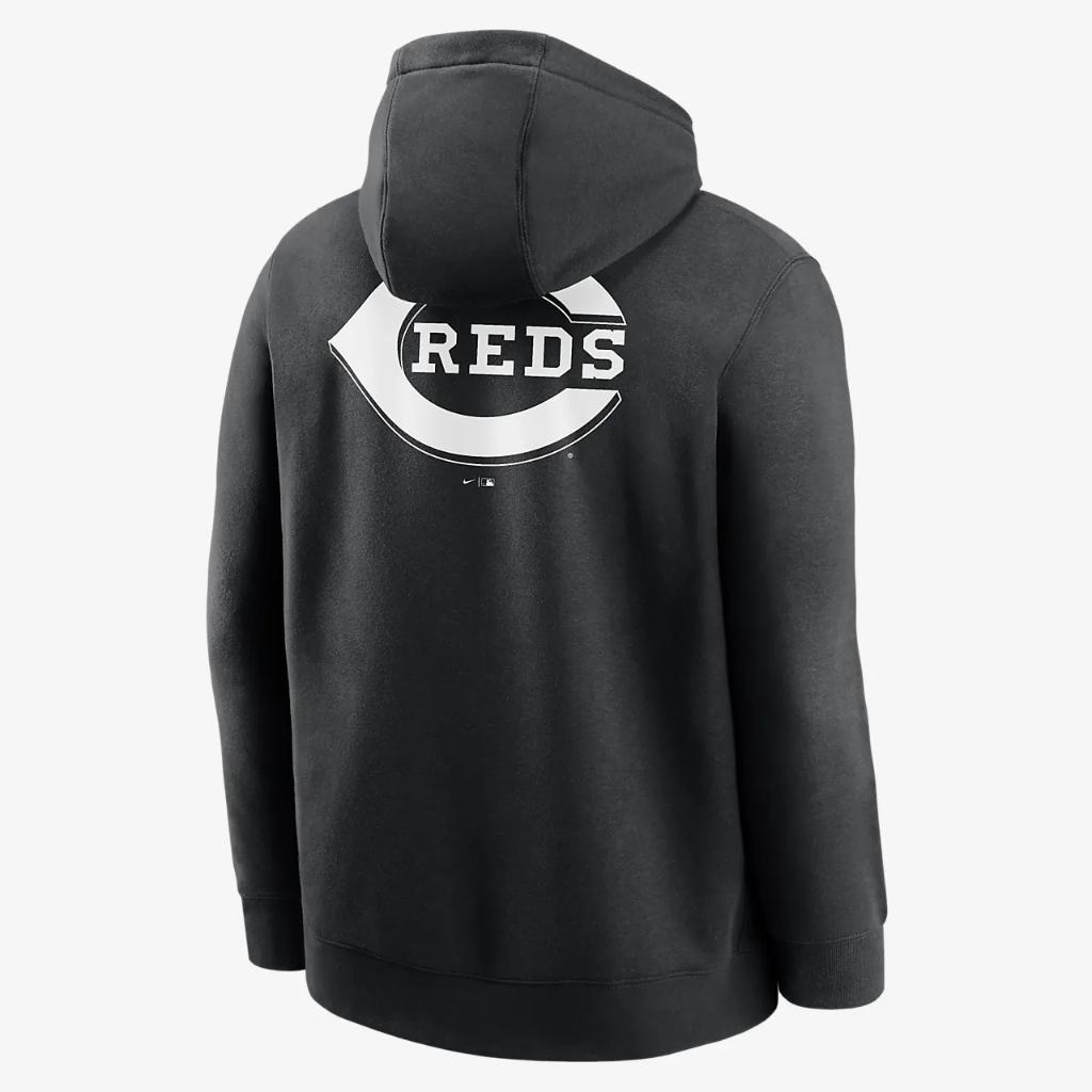 Cincinnati Reds Black and White Men&#039;s Nike MLB Pullover Hoodie NKDK00ARED-A89
