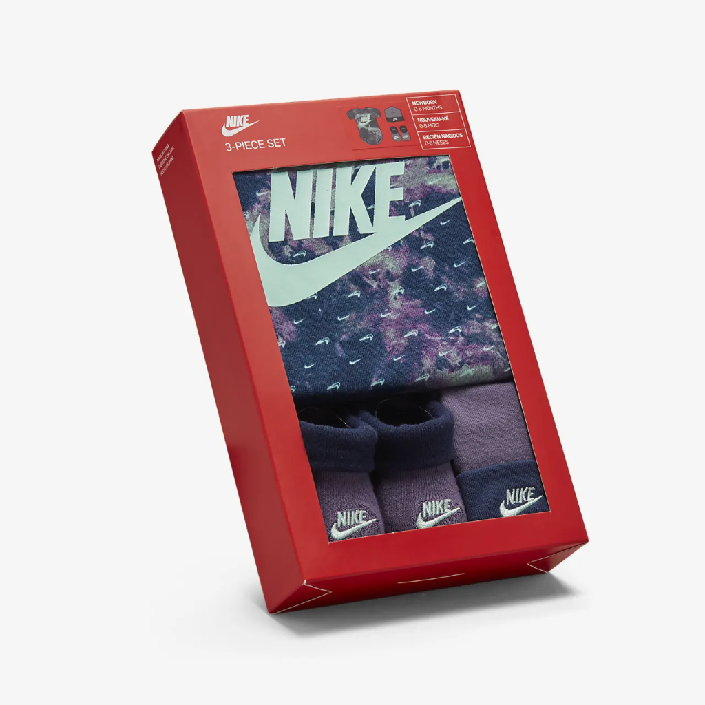 Nike Printed Swoosh Monogram 3-Piece Box Set Baby Set NN0876-P5Q