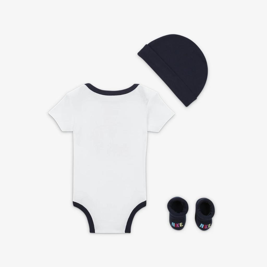 Nike Hat, Booties and Bodysuit Box Set Baby 3-Piece Box Set NN0913-001