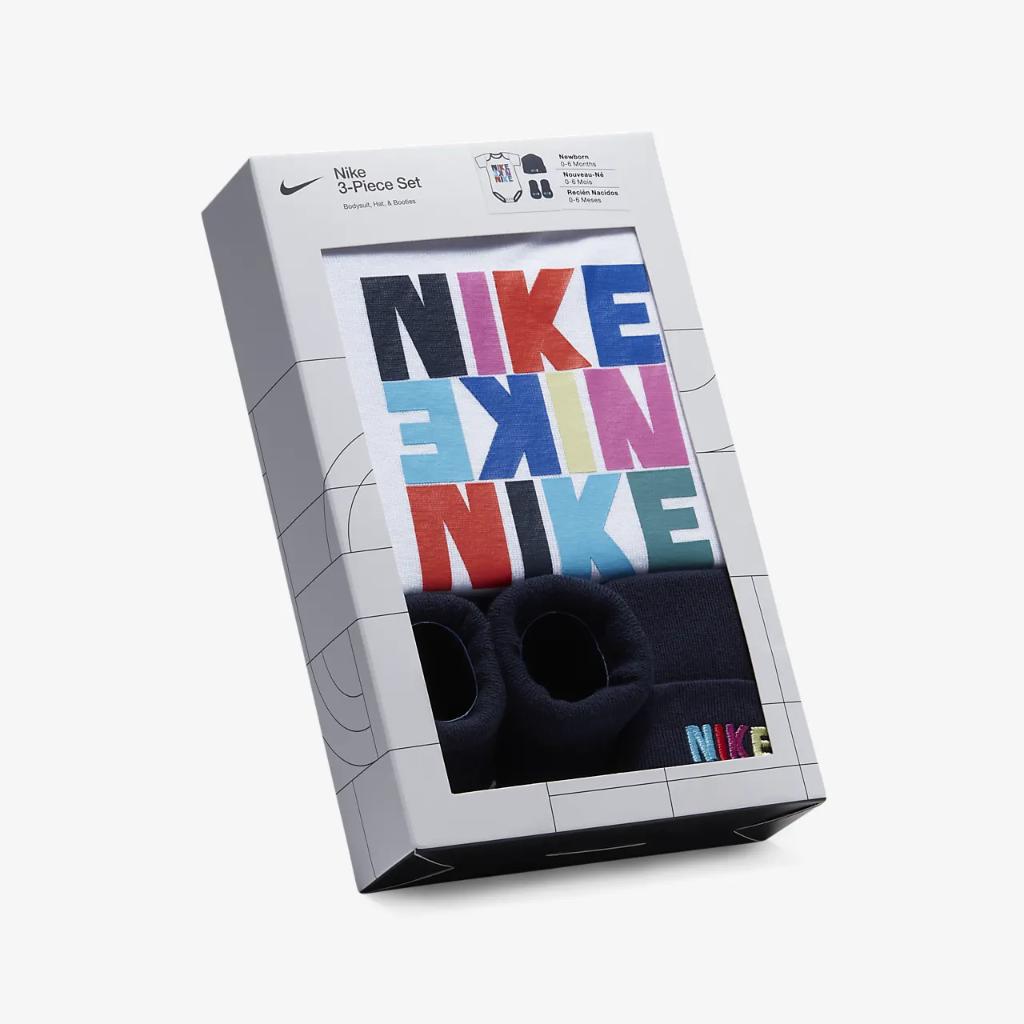 Nike Hat, Booties and Bodysuit Box Set Baby 3-Piece Box Set NN0913-001