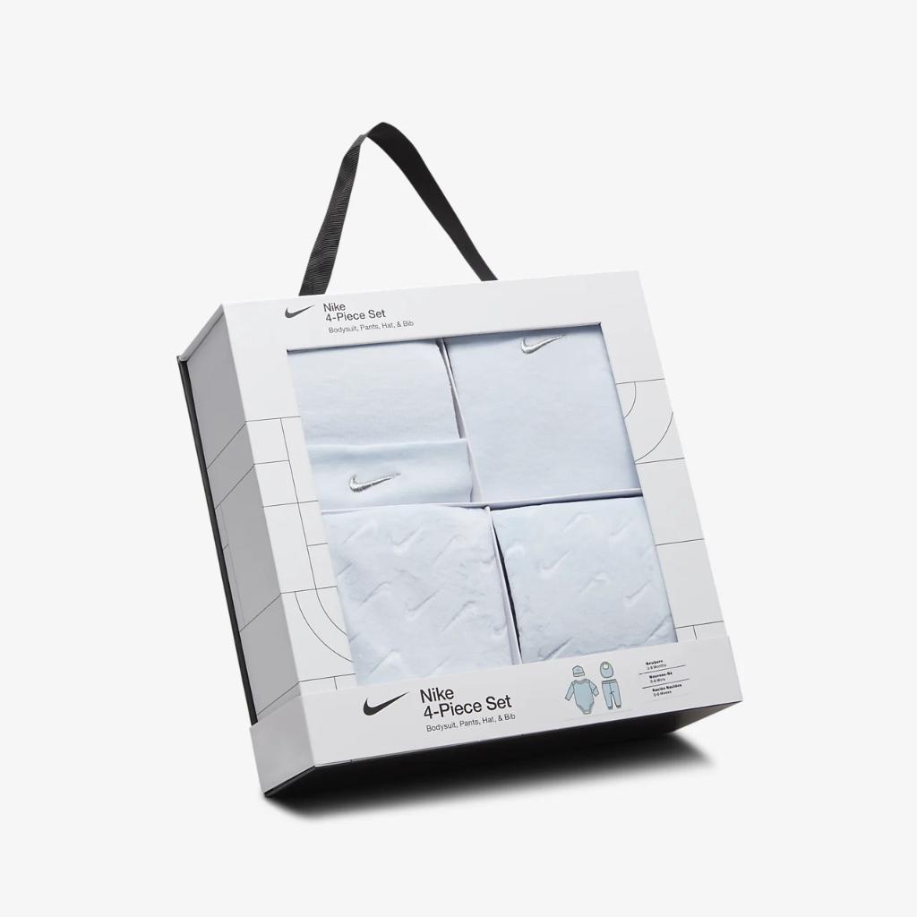 Nike 4-Piece Velour Embossed Swoosh Boxed Set Baby 4-Piece Bodysuit Set NN0998-U5M