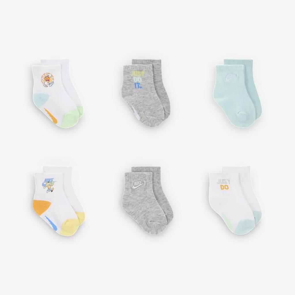 Nike Summer of Swoosh Baby (12-24M) Quarter-Length Socks (6 Pairs) NN1081-001