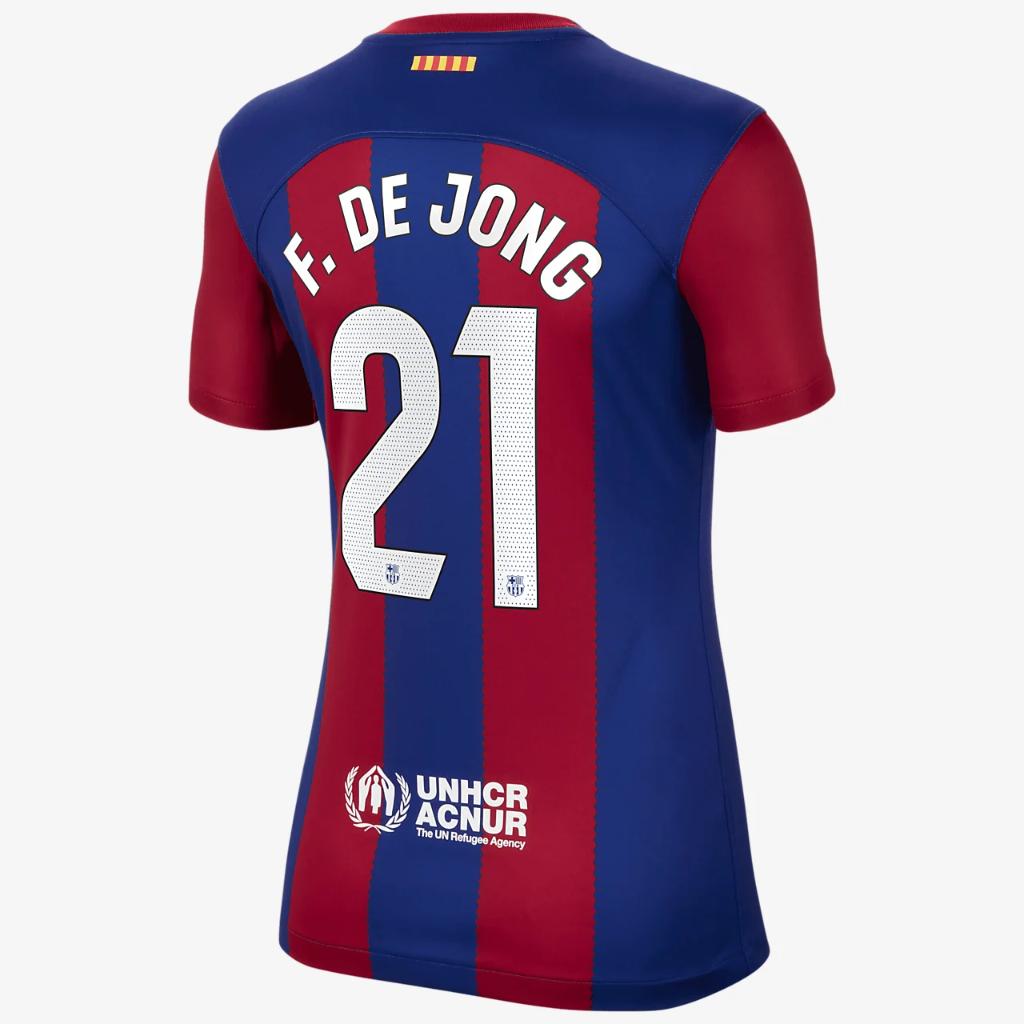 Frenkie de Jong Barcelona 2023/24 Stadium Home Women&#039;s Nike Dri-FIT Soccer Jersey NN170265-FCB