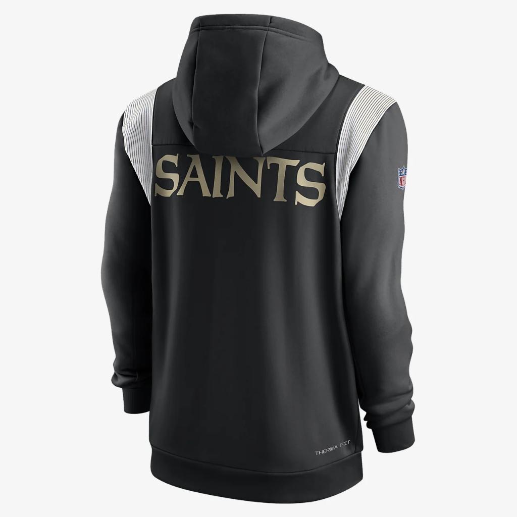 Nike Therma Lockup (NFL New Orleans Saints) Men&#039;s Full-Zip Hoodie NS47036L7W-5P9