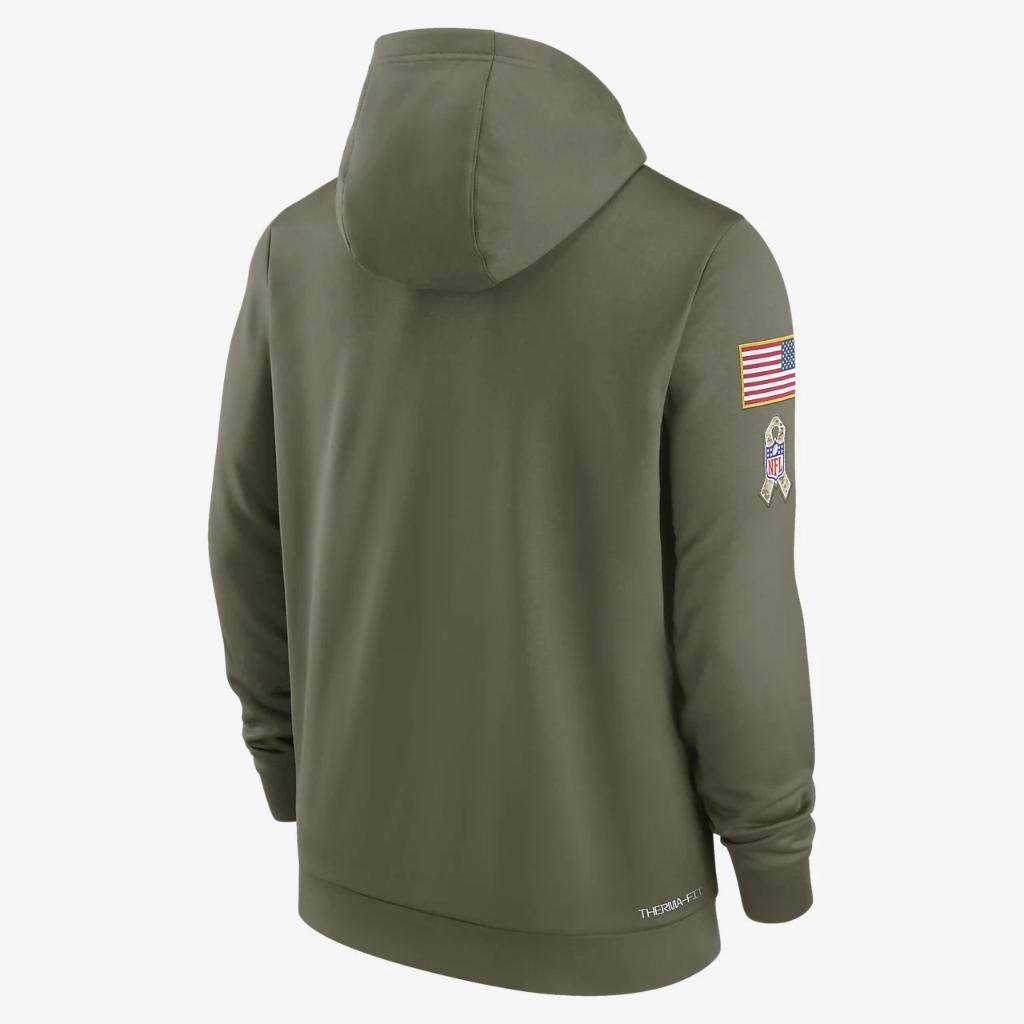 Nike Therma Salute to Service Logo (NFL Cleveland Browns) Men&#039;s Pullover Hoodie NST22DHA28-8UR