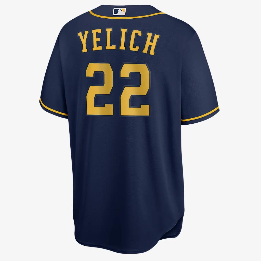 MLB Milwaukee Brewers (Christian Yelich) Men&#039;s Replica Baseball Jersey T770Y22-MB1