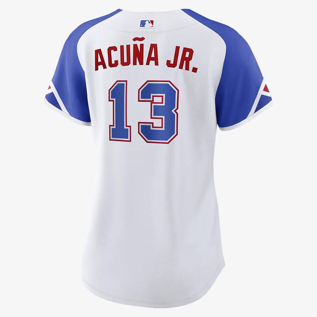MLB Atlanta Braves City Connect (Ronald Acuña Jr.) Women&#039;s Replica Baseball Jersey T77301O2AW7-A13