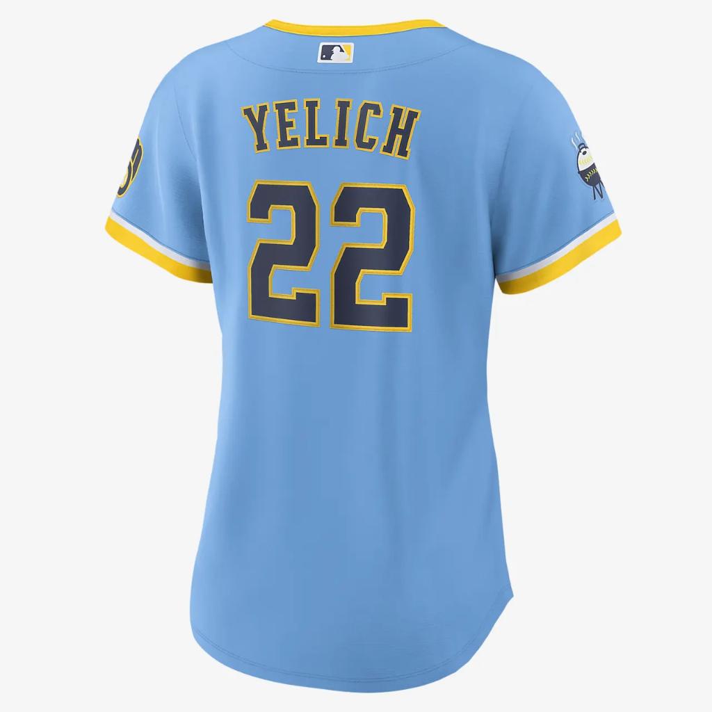 MLB Milwaukee Brewers City Connect (Christian Yelich) Women&#039;s Replica Baseball Jersey T773MBCCMZ7-Y22